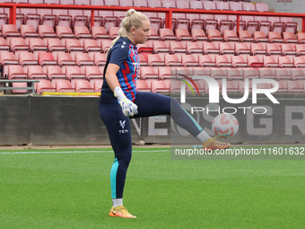 Milla-Maj Majasaari of Crystal Palace Women warms up before the Barclays FA Women's Super League soccer match between Tottenham Hotspur Wome...