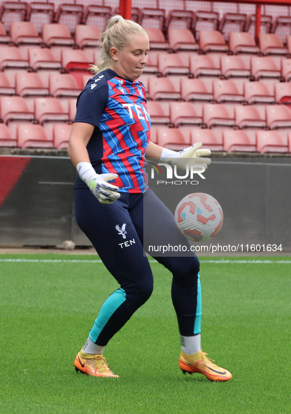 Milla-Maj Majasaari of Crystal Palace Women warms up before the Barclays FA Women's Super League soccer match between Tottenham Hotspur Wome...