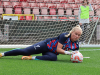 Milla-Maj Majasaari of Crystal Palace Women warms up before the Barclays FA Women's Super League soccer match between Tottenham Hotspur Wome...