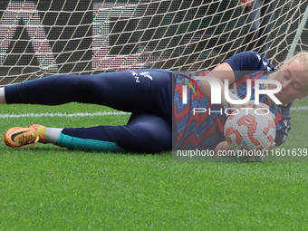 Milla-Maj Majasaari of Crystal Palace Women warms up before the Barclays FA Women's Super League soccer match between Tottenham Hotspur Wome...