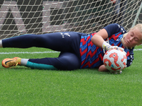 Milla-Maj Majasaari of Crystal Palace Women warms up before the Barclays FA Women's Super League soccer match between Tottenham Hotspur Wome...