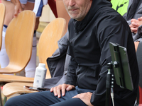 Robert Vilahamn, manager of Tottenham Hotspur Women, during the pre-match warm-up at the Barclays FA Women's Super League soccer match betwe...