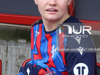 Alexia Potter (on loan from Chelsea) of Crystal Palace Women warms up before the Barclays FA Women's Super League soccer match between Totte...