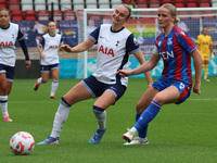 Martha Thomas of Tottenham Hotspur Women holds off Aimee Everett of Crystal Palace Women during the Barclays FA Women's Super League soccer...