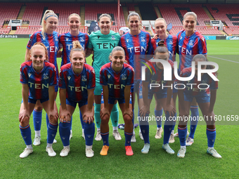 Crystal Palace team warms up before the Barclays FA Women's Super League soccer match between Tottenham Hotspur Women and Crystal Palace Wom...