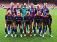 Crystal Palace team warms up before the Barclays FA Women's Super League soccer match between Tottenham Hotspur Women and Crystal Palace Wom...