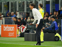 The head coach Simone Inzaghi (FC Inter) screams during the Italian championship Serie A football match between FC Internazionale and AC Mil...