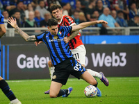 Alessandro Bastoni (FC Inter) and Christian Pulisic (AC Milan) during the Italian championship Serie A football match between FC Internazion...