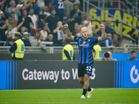 Federico Dimarco (FC Inter) celebrates his goal during the Italian championship Serie A football match between FC Internazionale and AC Mila...