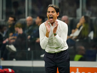 The head coach Simone Inzaghi (FC Inter) screams during the Italian championship Serie A football match between FC Internazionale and AC Mil...