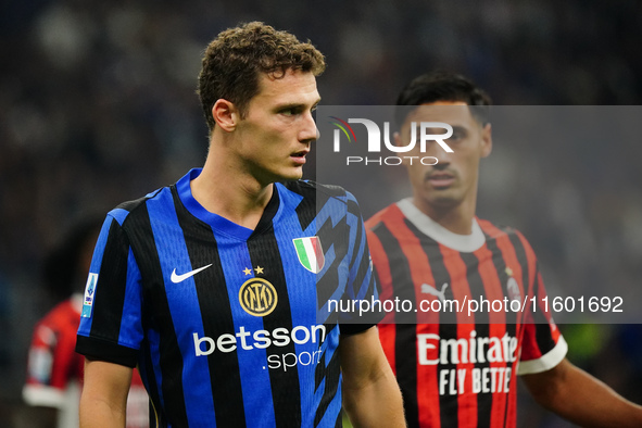 Benjamin Pavard (FC Inter) during the Italian championship Serie A football match between FC Internazionale and AC Milan in Milan, Italy, on...