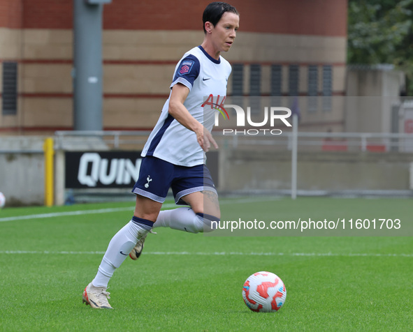 Ashleigh Neville of Tottenham Hotspur Women is in action during the Barclays FA Women's Super League soccer match between Tottenham Hotspur...