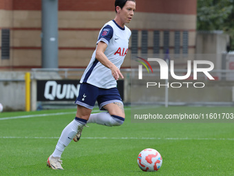 Ashleigh Neville of Tottenham Hotspur Women is in action during the Barclays FA Women's Super League soccer match between Tottenham Hotspur...