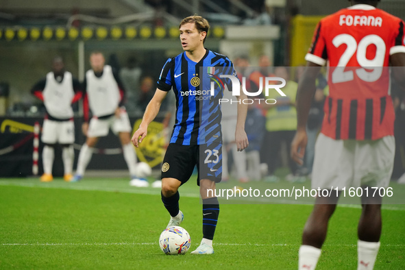 Nicolo' Barella (FC Inter) during the Italian championship Serie A football match between FC Internazionale and AC Milan in Milan, Italy, on...