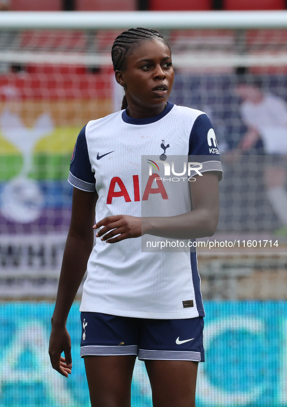 Jessica Naz of Tottenham Hotspur Women is in action during the Barclays FA Women's Super League soccer match between Tottenham Hotspur Women...