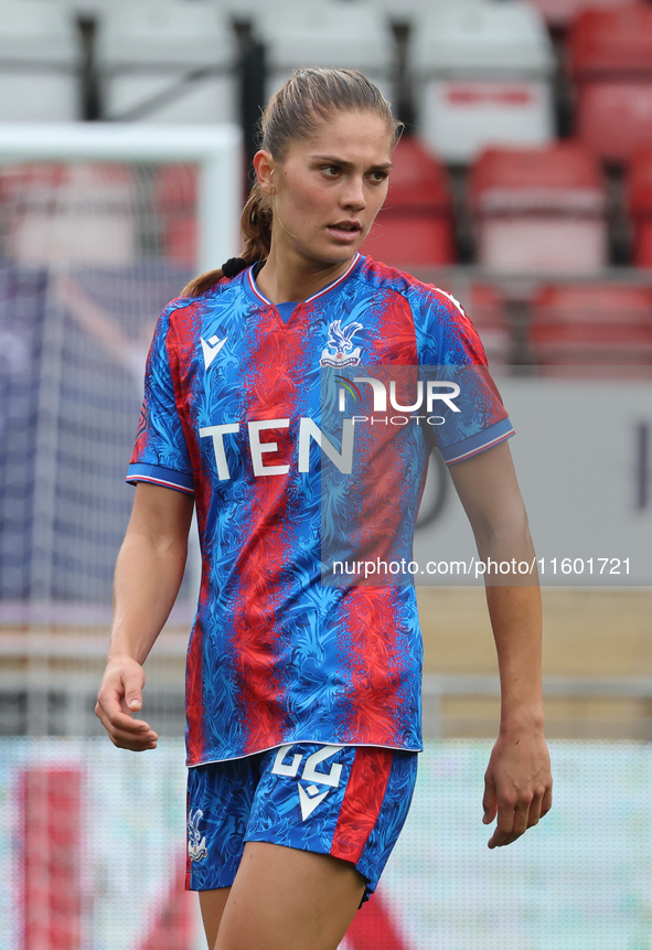 Mille Geji of Crystal Palace Women is in action during the Barclays FA Women's Super League soccer match between Tottenham Hotspur Women and...