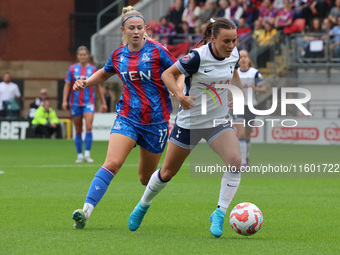 Hayley Raso of Tottenham Hotspur Women beats Alexia Potter of Crystal Palace Women during the Barclays FA Women's Super League soccer match...