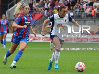 Hayley Raso of Tottenham Hotspur Women beats Alexia Potter of Crystal Palace Women during the Barclays FA Women's Super League soccer match...