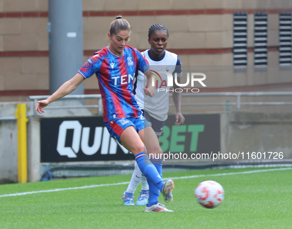 Mille Geji of Crystal Palace Women is in action during the Barclays FA Women's Super League soccer match between Tottenham Hotspur Women and...