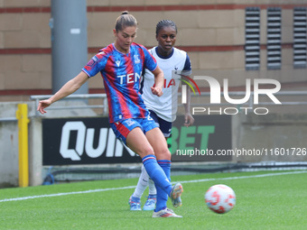 Mille Geji of Crystal Palace Women is in action during the Barclays FA Women's Super League soccer match between Tottenham Hotspur Women and...