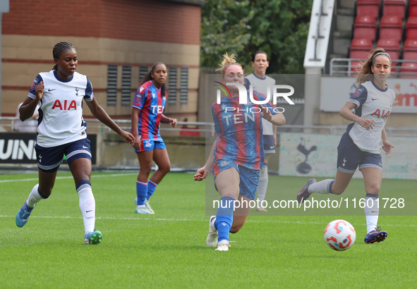 Felicity Gibbons of Crystal Palace Women is in action during the Barclays FA Women's Super League soccer match between Tottenham Hotspur Wom...