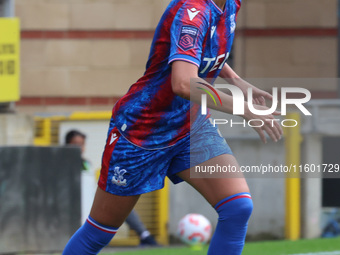 Katrine Veje of Crystal Palace Women is in action during the Barclays FA Women's Super League soccer match between Tottenham Hotspur Women a...