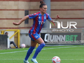 Katrine Veje of Crystal Palace Women is in action during the Barclays FA Women's Super League soccer match between Tottenham Hotspur Women a...