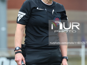 Referee Amy Fearns officiates the Barclays FA Women's Super League soccer match between Tottenham Hotspur Women and Crystal Palace Women at...