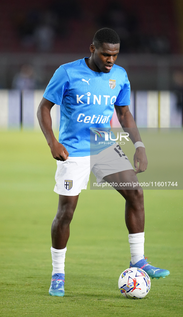 Ange-Yoan Bonny of Parma Calcio during the Serie A match between Lecce and Parma in Lecce, Italy, on September 21, 2024. 