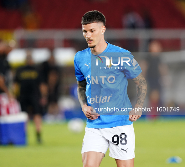 Dennis Man of Parma Calcio during the Serie A match between Lecce and Parma in Lecce, Italy, on September 21, 2024. 