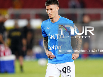 Dennis Man of Parma Calcio during the Serie A match between Lecce and Parma in Lecce, Italy, on September 21, 2024. (