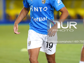 Simon Sohm of Parma Calcio during the Serie A match between Lecce and Parma in Lecce, Italy, on September 21, 2024. (