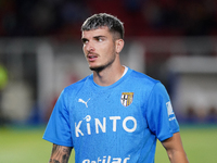 Valentin Mihaila of Parma Calcio during the Serie A match between Lecce and Parma in Lecce, Italy, on September 21, 2024. (