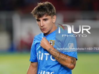 Adrian Bernabe of Parma Calcio during the Serie A match between Lecce and Parma in Lecce, Italy, on September 21, 2024. (