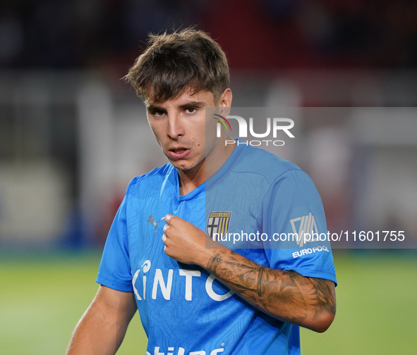 Adrian Bernabe of Parma Calcio during the Serie A match between Lecce and Parma in Lecce, Italy, on September 21, 2024. 