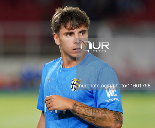 Adrian Bernabe of Parma Calcio during the Serie A match between Lecce and Parma in Lecce, Italy, on September 21, 2024. 