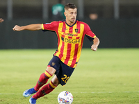 Ylber Ramadani of US Lecce is in action during the Serie A match between Lecce and Parma in Lecce, Italy, on September 21, 2024. (