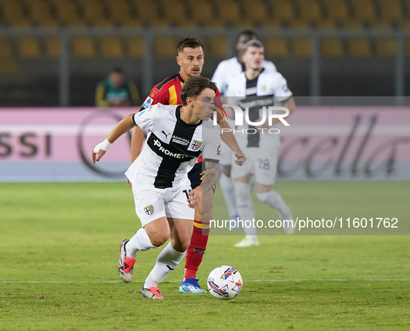 Adrian Bernabe of Parma Calcio is in action during the Serie A match between Lecce and Parma in Lecce, Italy, on September 21, 2024. 