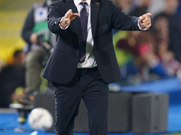 Fabio Pecchia, head coach of Parma Calcio, watches the Serie A match between Lecce and Parma in Lecce, Italy, on September 21, 2024. (