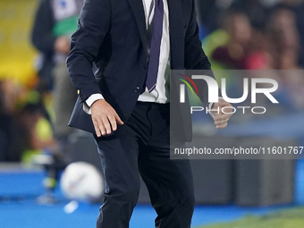 Fabio Pecchia, head coach of Parma Calcio, watches the Serie A match between Lecce and Parma in Lecce, Italy, on September 21, 2024. (