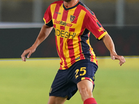 Antonino Gallo of US Lecce is in action during the Serie A match between Lecce and Parma in Lecce, Italy, on September 21, 2024. (