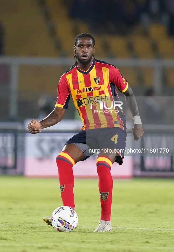 Kialonda Gaspar of US Lecce is in action during the Serie A match between Lecce and Parma in Lecce, Italy, on September 21, 2024. 