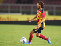 Antonino Gallo of US Lecce is in action during the Serie A match between Lecce and Parma in Lecce, Italy, on September 21, 2024. (