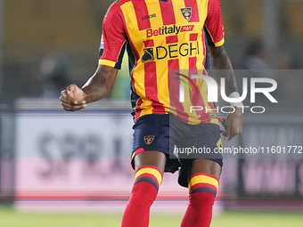 Lasagna Coulibaly of US Lecce is in action during the Serie A match between Lecce and Parma in Lecce, Italy, on September 21, 2024. (