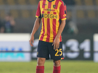 Antonino Gallo of US Lecce is in action during the Serie A match between Lecce and Parma in Lecce, Italy, on September 21, 2024. (