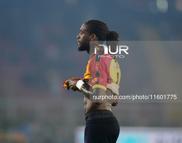 Lasagna Coulibaly of US Lecce is in action during the Serie A match between Lecce and Parma in Lecce, Italy, on September 21, 2024. 