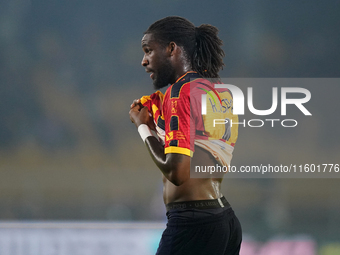 Lasagna Coulibaly of US Lecce is in action during the Serie A match between Lecce and Parma in Lecce, Italy, on September 21, 2024. (