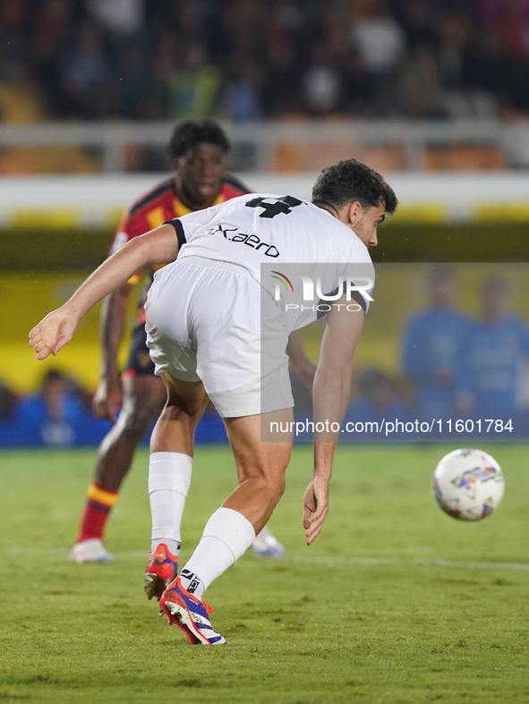 Botond Balogh of Parma Calcio is in action during the Serie A match between Lecce and Parma in Lecce, Italy, on September 21, 2024. 