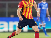 Federico Baschirotto of US Lecce is in action during the Serie A match between Lecce and Parma in Lecce, Italy, on September 21, 2024. (