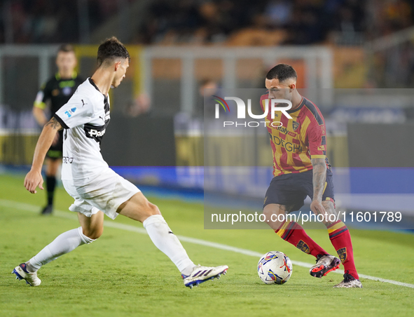 Tete Morente of US Lecce is in action during the Serie A match between Lecce and Parma in Lecce, Italy, on September 21, 2024. 